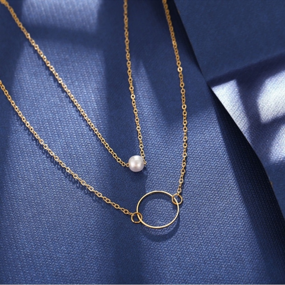 Fashion Jewelry Gold Double Layer Necklace